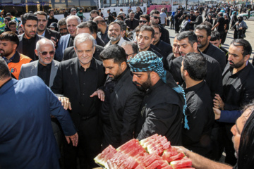 سفر رئیس جمهور به مشهد- حضور در مسیر و میان زائران امام رضا (ع)