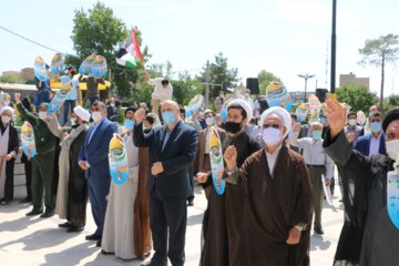 تجمع انقلابی مردم و مسوولان ورامین در حمایت از مردم مظلوم فلسطین