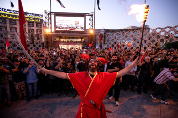 خیمه سوزان عصر عاشورا در میدان امام حسین (ع)