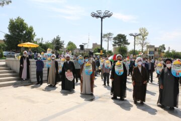 تجمع انقلابی مردم و مسوولان ورامین در حمایت از مردم مظلوم فلسطین