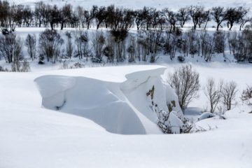 La beauté de la nature hivernale dans le village de Chibli, au nord-ouest du pays