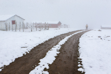 Iran : chutes de neige sur les hauts plateaux du Guilan au nord