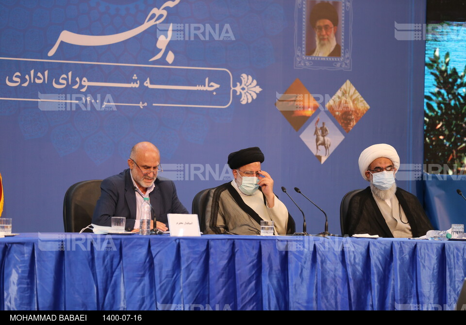 جلسه شورای اداری در استان بوشهر و نشست خبری رئیس جمهور