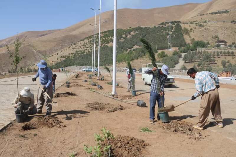 احداث فضای سبز پارک ۲ هکتاری باغ ایرانی در سنندج آغاز شد