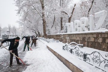 Caída de nieve otoñal en Tabriz