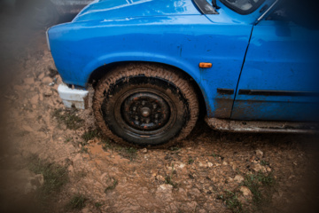 Blue Nissan