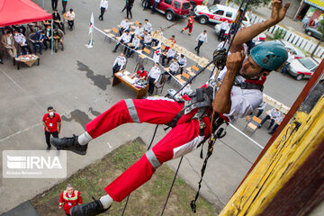 Tower climbing challenge for rescue forces in Gilan Province, Iran