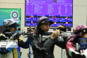 Female shooters competing in Tehran