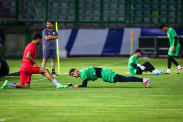 Iran : Entraînement de l'équipe nationale de football, le mardi 3 septembre 2024 au stade Foulad Shahr de la ville d’Ispahan au centre avant le match contre le Kirghizistan au troisième tour de qualification de la Coupe du monde 2026. (Photo : Rassoul Shojaï)