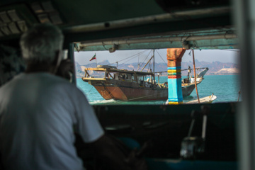 Pesca de camarones y peces en el Golfo Pérsico