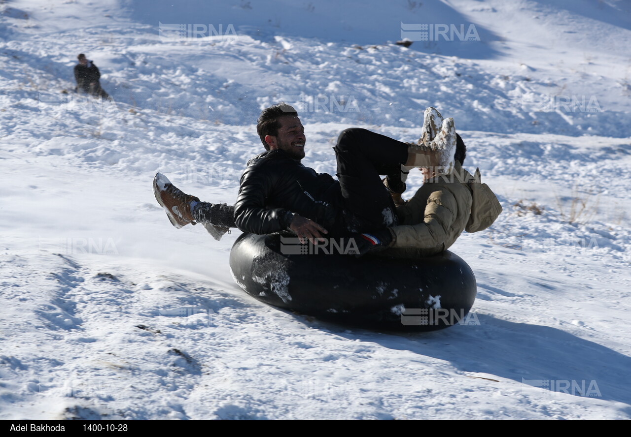 برف بازی در همدان