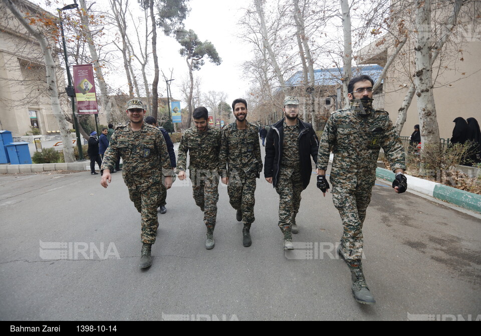 تجمع دانشجویان دانشگاه های تهران در پی شهادت سپهبد سلیمانی