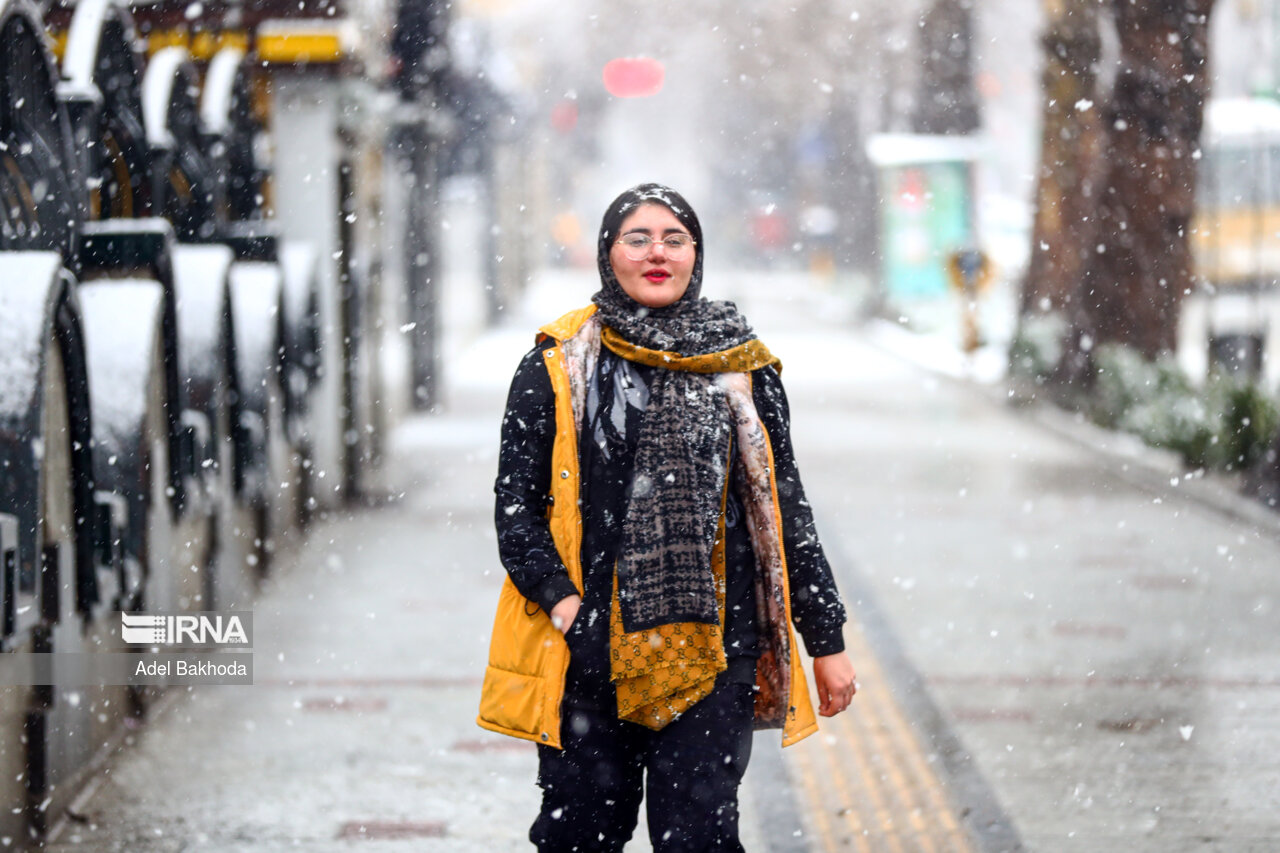 بارش برف در همدان