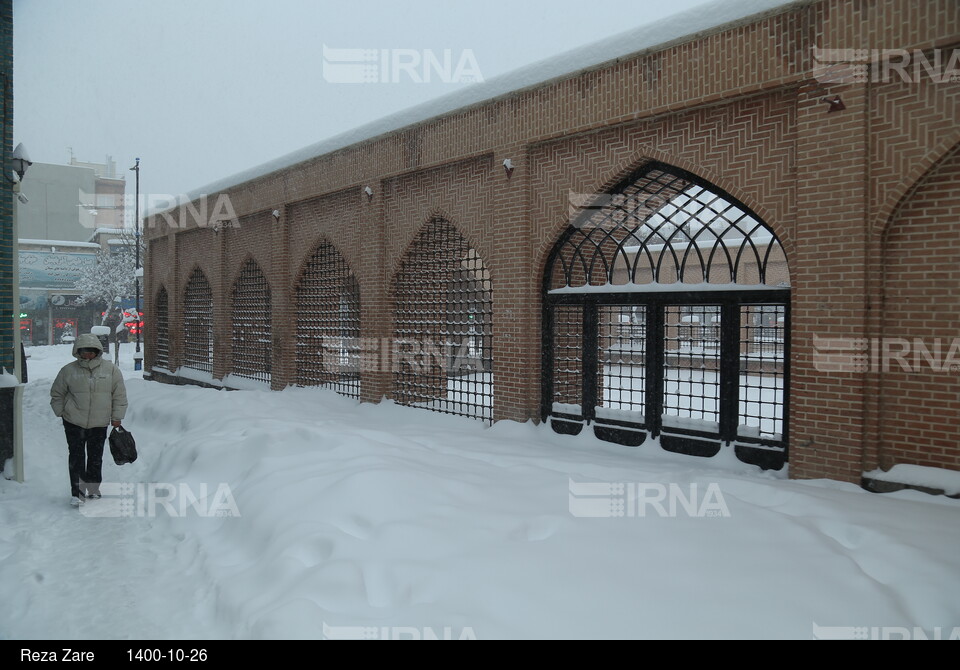 بارش برف زمستانی در اردبیل