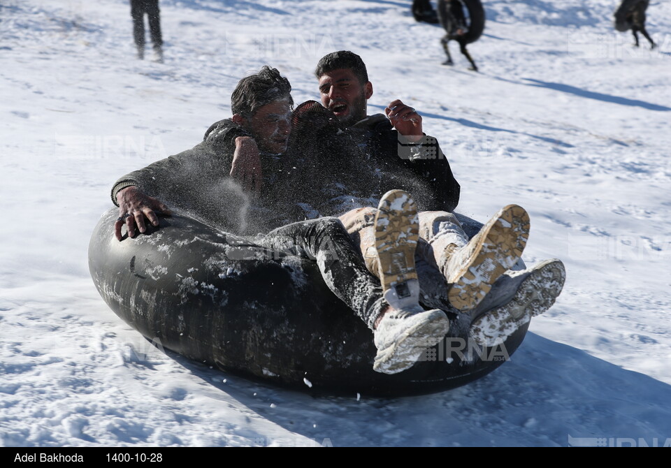 برف بازی در همدان