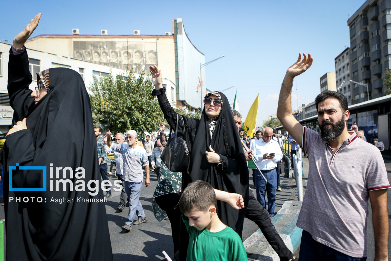 راهپیمایی مردم تهران در محکومیت جنایات رژیم صهیونیستی