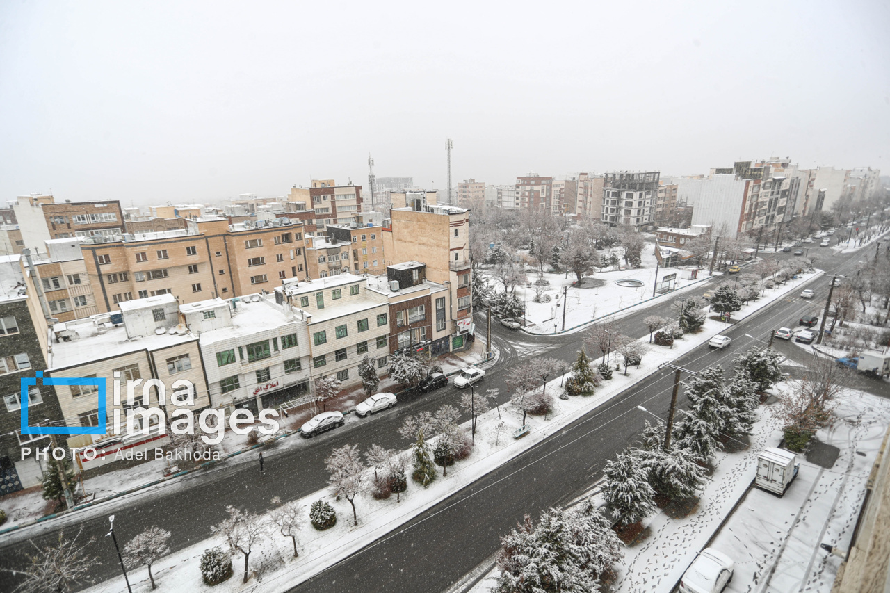 بارش برف در همدان