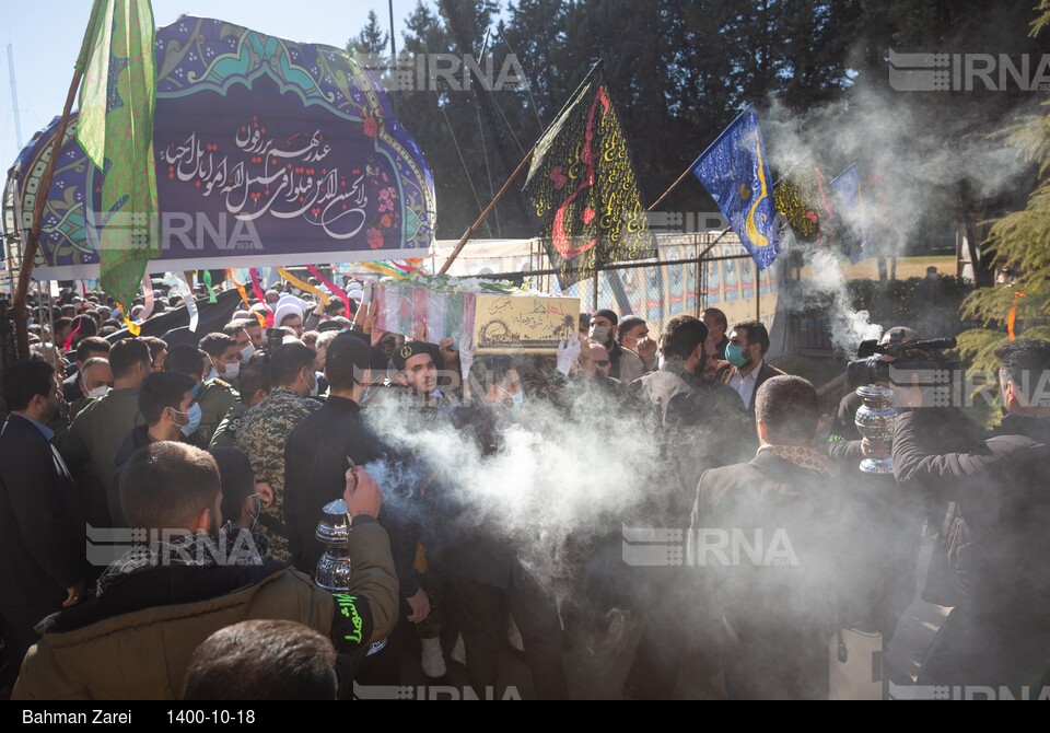 خاکسپاری شهید گمنام در صدا و سیمای مرکز کرمانشاه