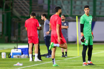 Iran : Entraînement de l'équipe nationale de football, le mardi 3 septembre 2024 au stade Foulad Shahr de la ville d’Ispahan au centre avant le match contre le Kirghizistan au troisième tour de qualification de la Coupe du monde 2026. (Photo : Rassoul Shojaï)