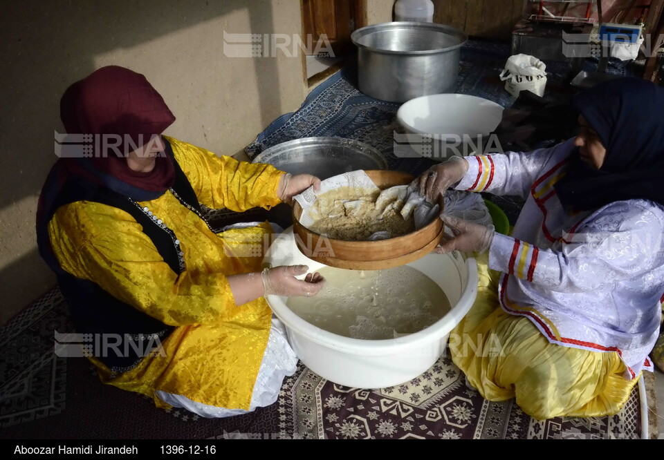 غذاهای محلی - پخت سمنو در روستای اسطلخ جان گیلان