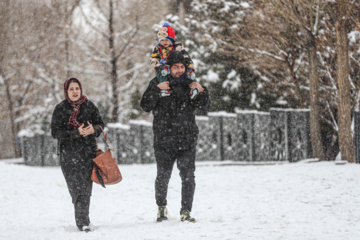 بارش برف در همدان