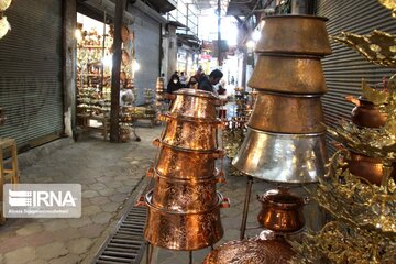 Repoussé bazaar in Borujerd, Iran