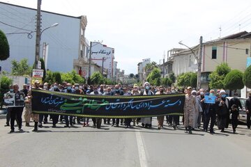 عزاداری خیابانی سالروز ارتحال امام (ره) در آستارا برگزار شد