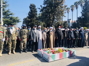 پیکر ۲ شهید گمنام در رامسر به خاک سپرده شد