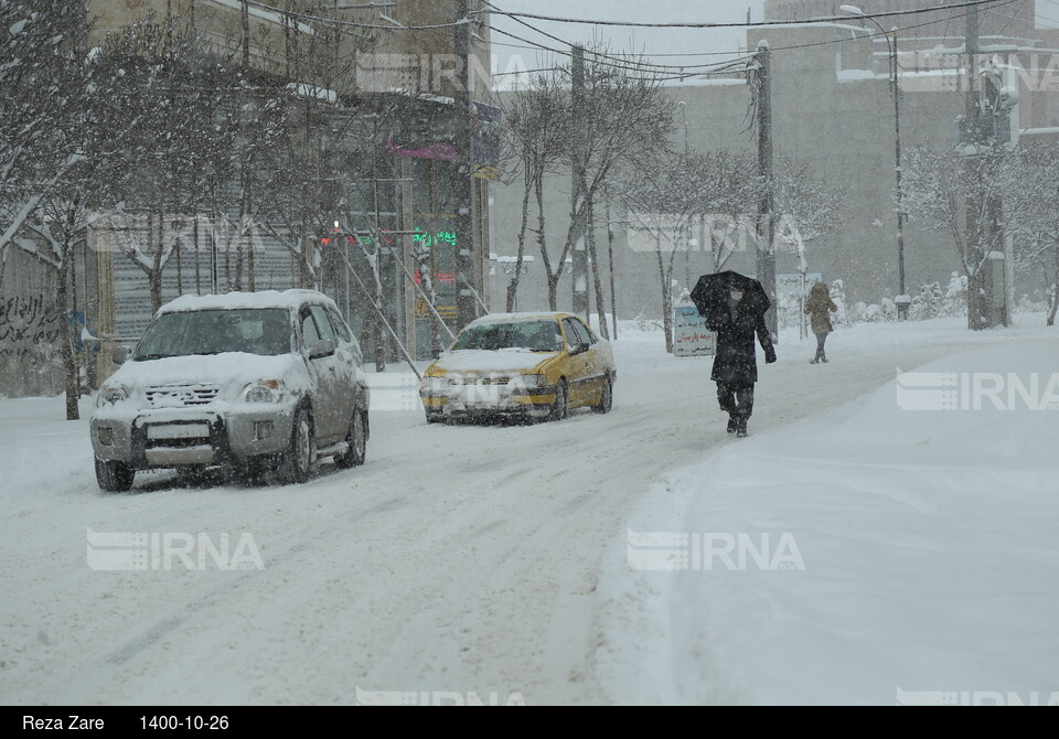 بارش برف زمستانی در اردبیل