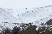 Snow-covered mountains of Iran's Kurdistan.