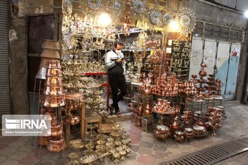 Repoussé bazaar in Borujerd, Iran