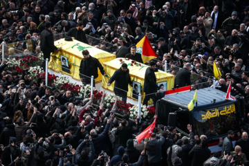 En images : les temps forts des funérailles des martyrs Nasrallah et Safieddine