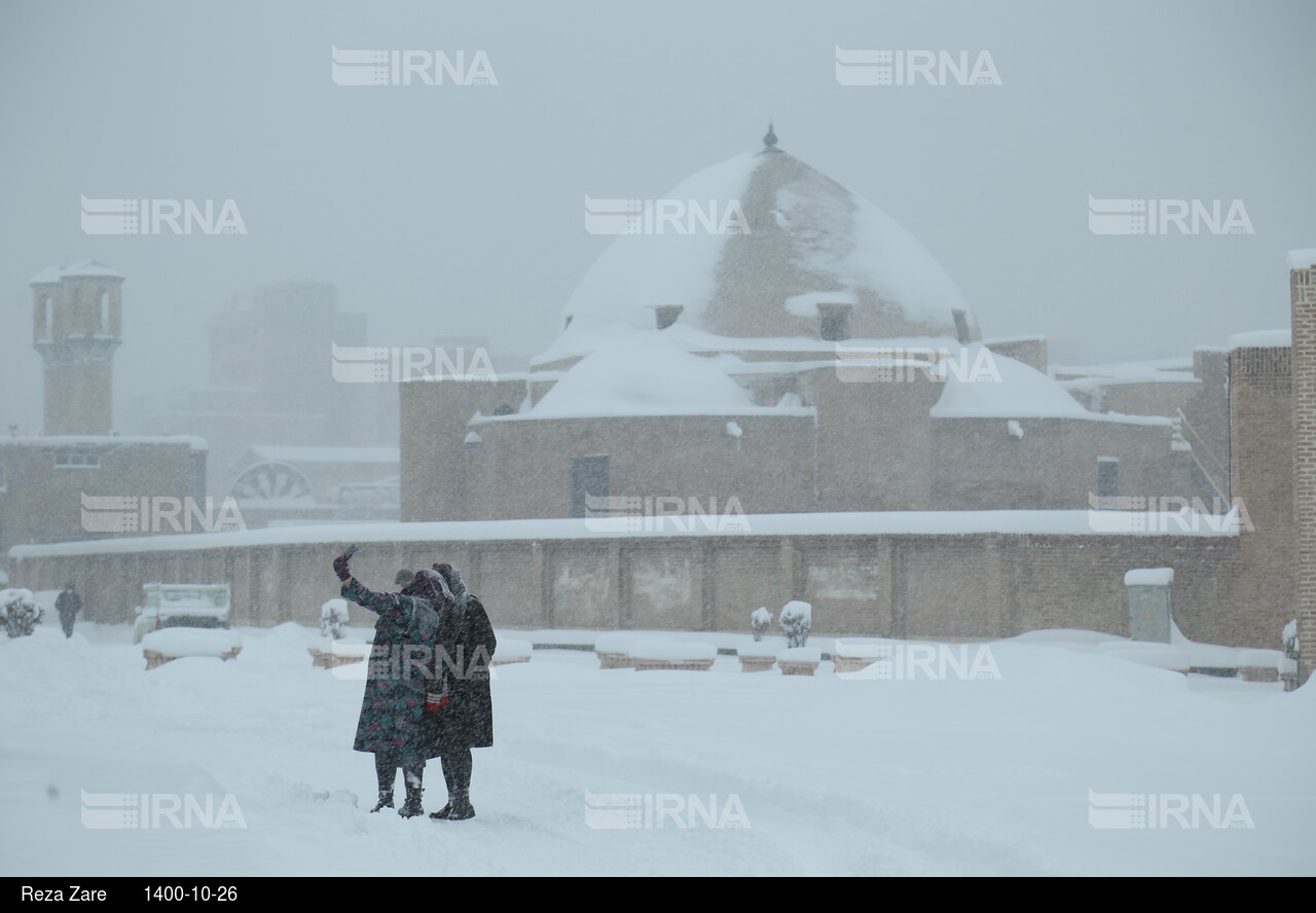 بارش برف زمستانی در اردبیل