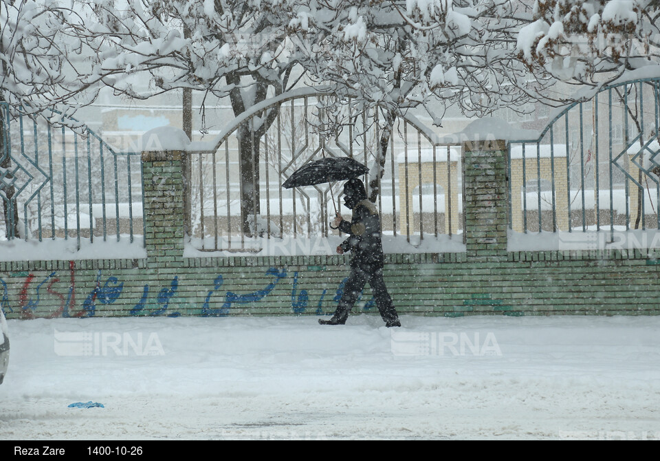 بارش برف زمستانی در اردبیل