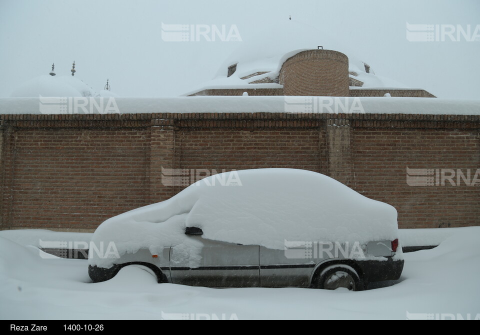 بارش برف زمستانی در اردبیل