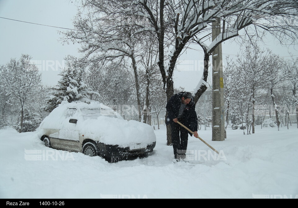 بارش برف زمستانی در اردبیل