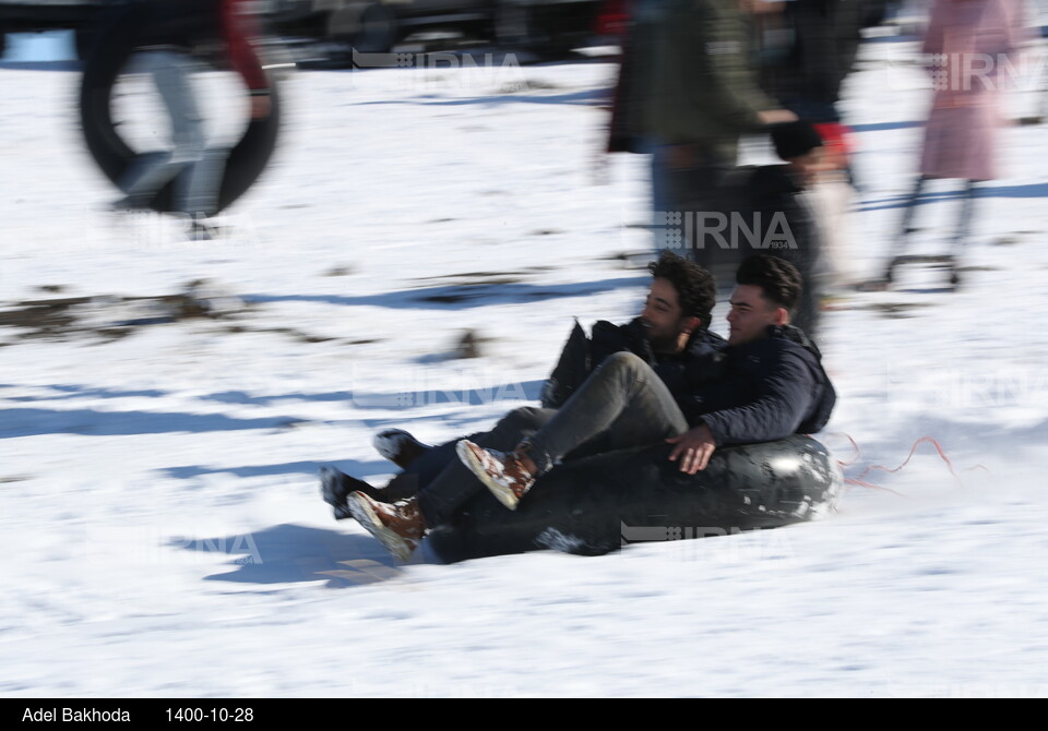 برف بازی در همدان