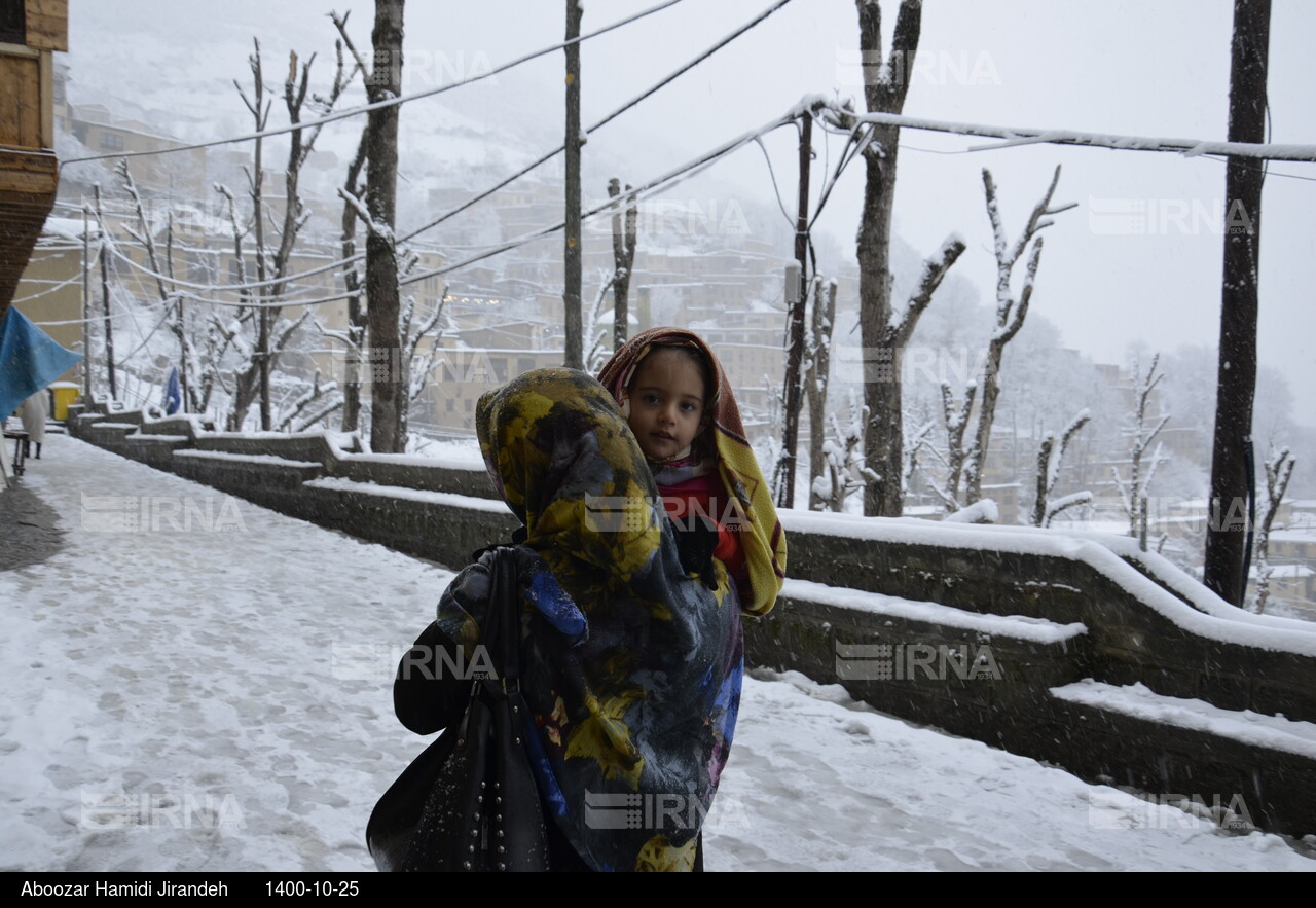 بارش برف در روستای تاریخی ماسوله