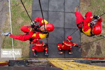 Tower climbing challenge for rescue forces in Gilan Province, Iran