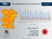 اینفوگرافیک/آمار روزانه کرونا و رنگ‌بندی شهرستان‌های استان همدان