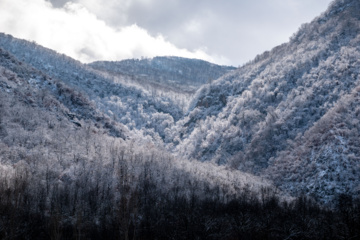 Hiver 2025: nature enneigée des hauteurs de la province de Golestan au nord de l'Iran