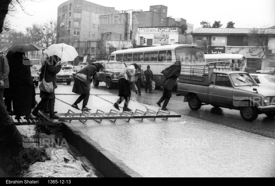 سیل در خیابان های تهران