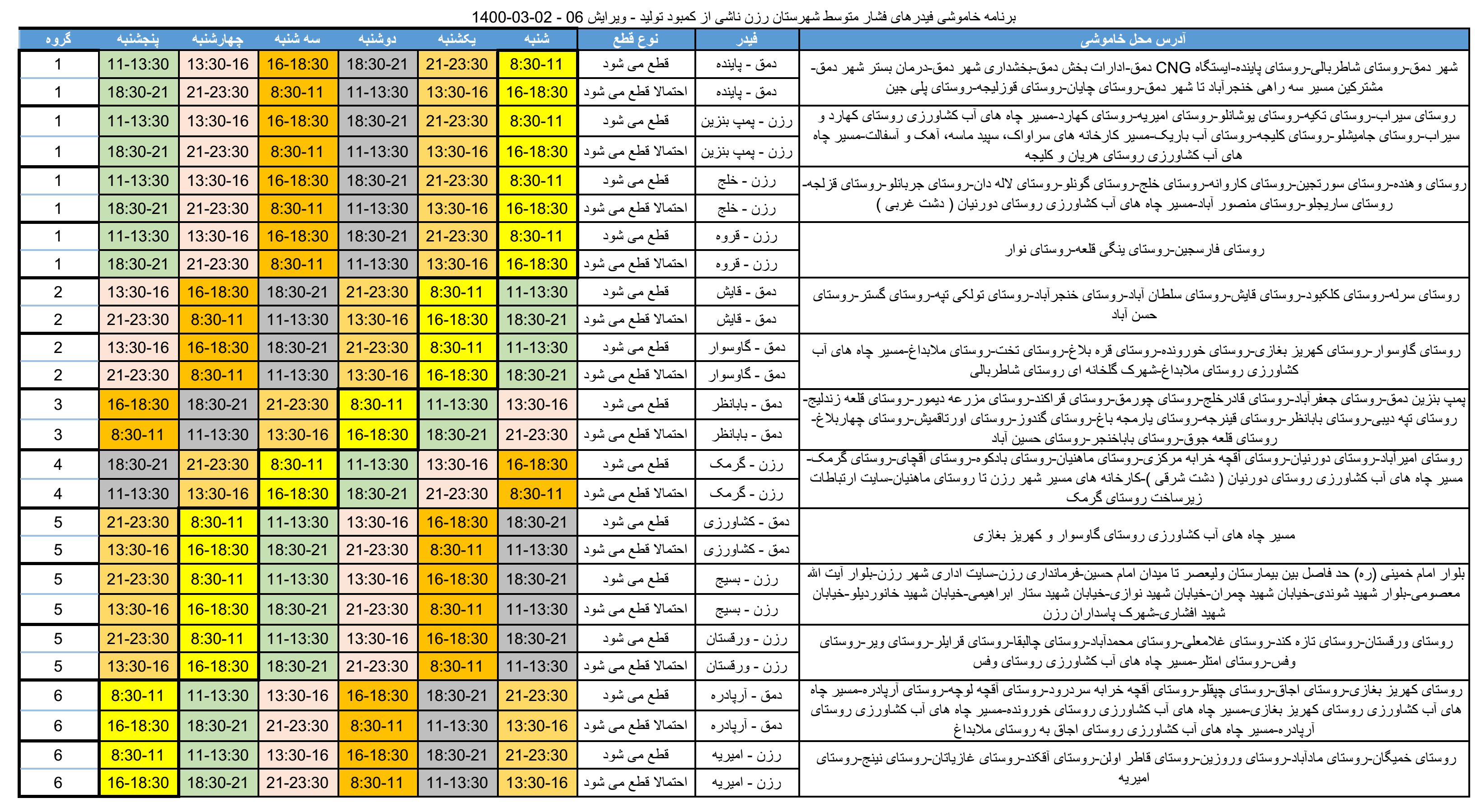 زمان‌ بندی جدید قطع برق مشترکان در استان همدان اعلام شد