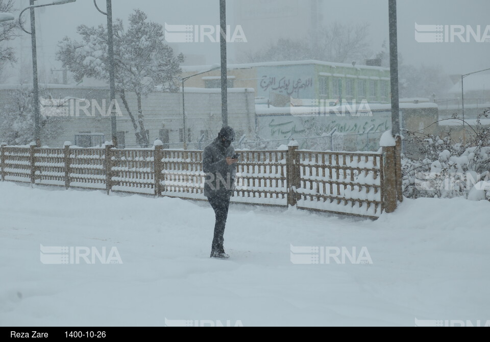 بارش برف زمستانی در اردبیل