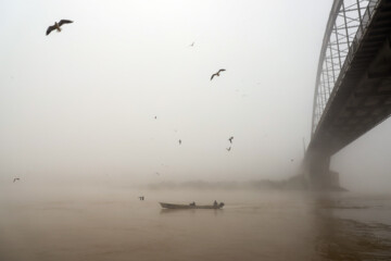 Brouillard et brume ce matin à Ahvaz dans le sud de l’Iran