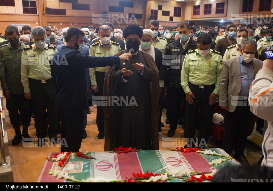 تشییع شهدای مبارزه با مواد مخدر نیروی انتظامی گیلان