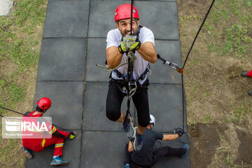 Tower climbing challenge for rescue forces in Gilan Province, Iran