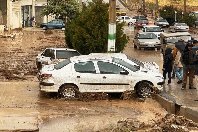  صحنه‌هایی از وقوع سیلاب در مهاباد