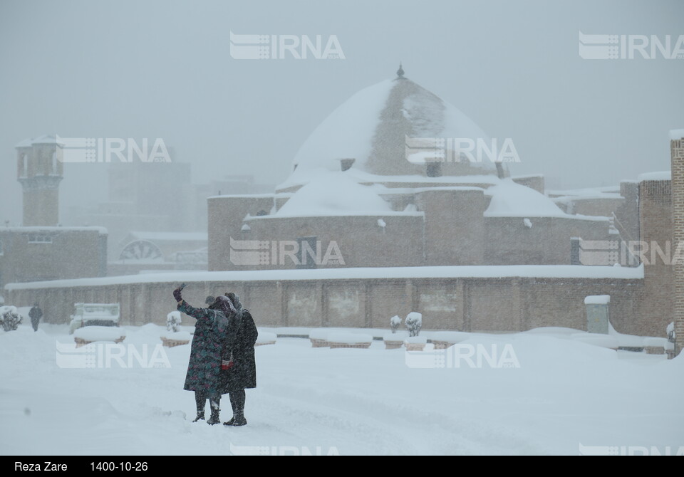 بارش برف زمستانی در اردبیل