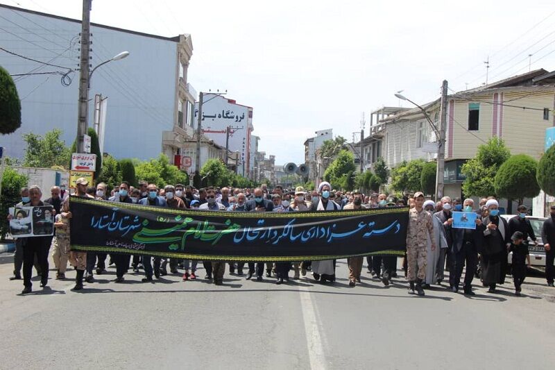 عزاداری خیابانی سالروز ارتحال امام (ره) در آستارا برگزار شد